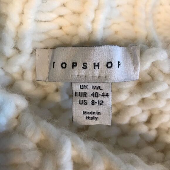 TOPSHOP chunky knit oversized sweater Cream grey. Crew neck Acrylic wool NEW! - Picture 6 of 7